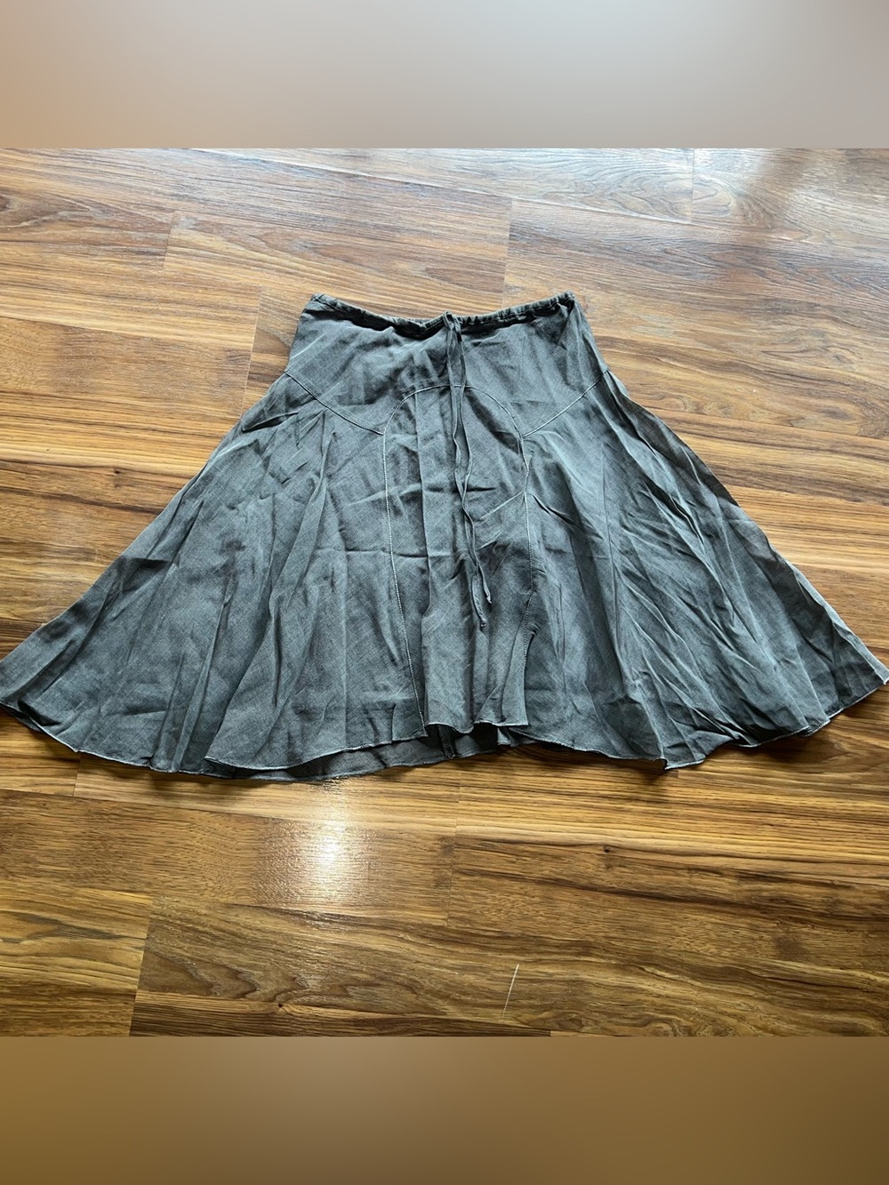 Vintage Max Studio Gray Circle Skirt with Drawstring Waist